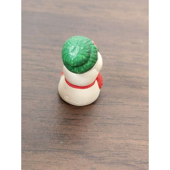 AL 1989 mini snowman Mrs Claus apron Village accessory Xmas figure - Picture 3 of 6